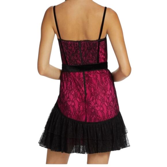 Alice + Olivia Black by stacey bendet Chantil Lace Corset Mini Dress - Sz 2 - Picture 2 of 11